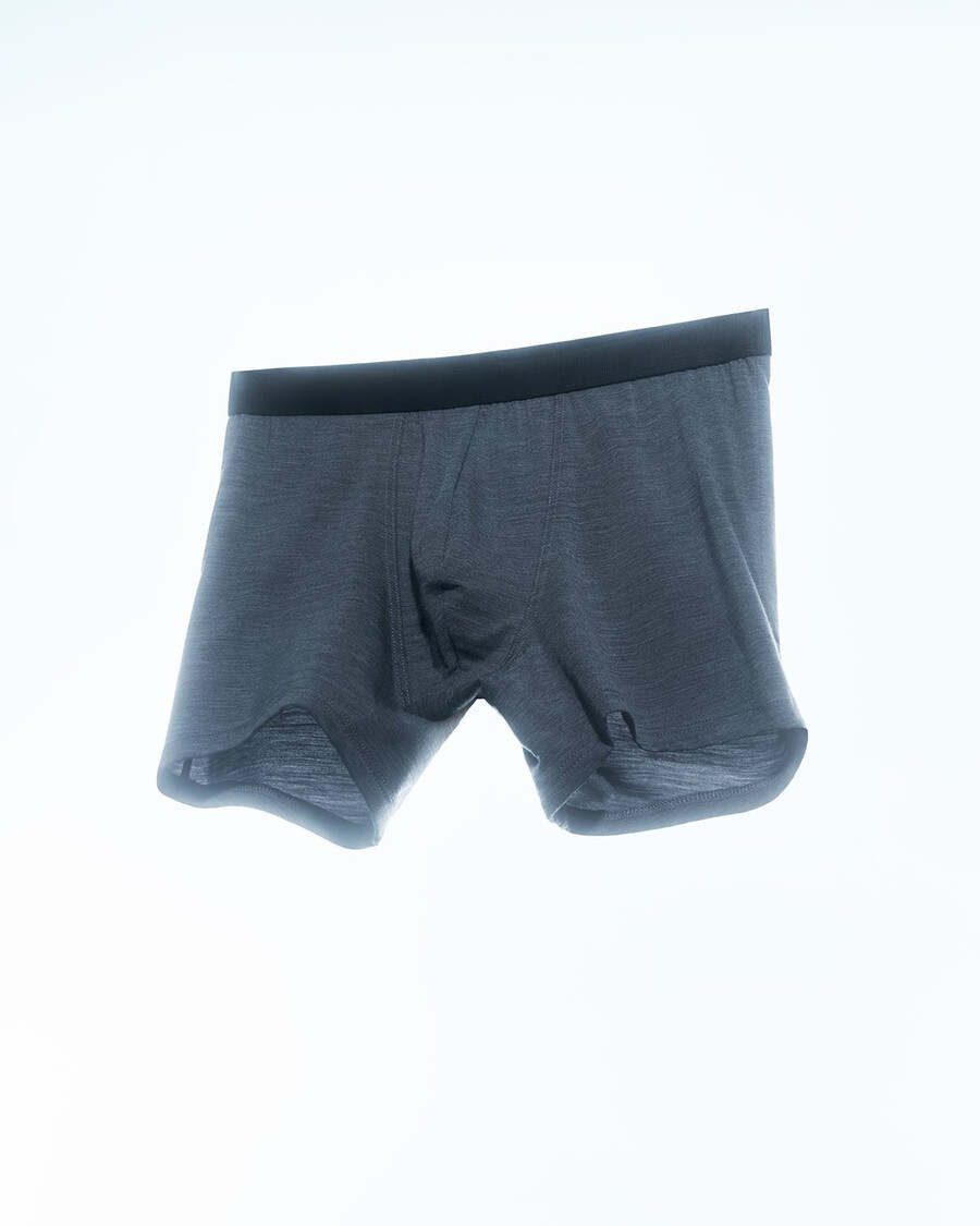 herrboxershorts i merinoblandning i gråmelerad färg handla nu — cdlp