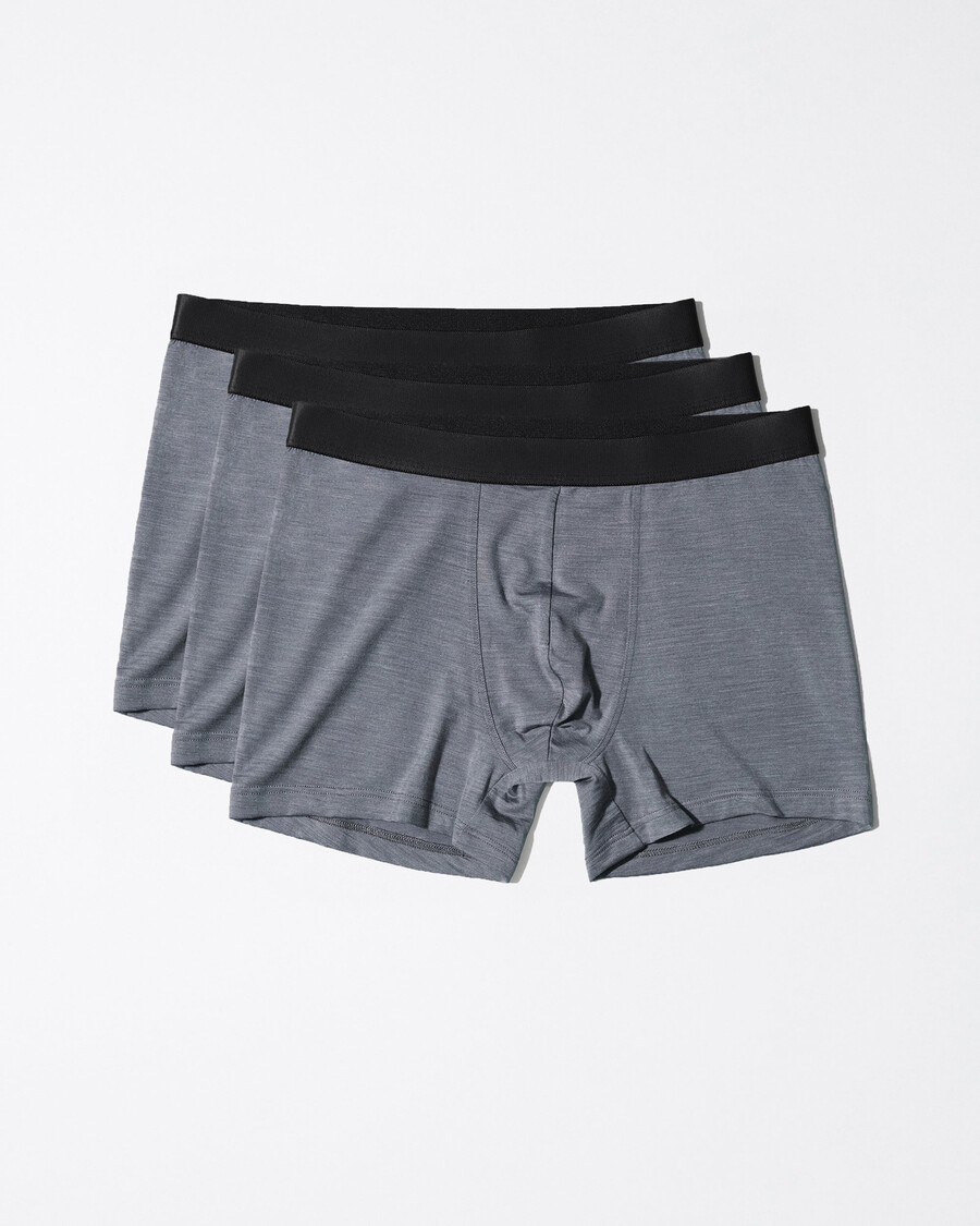 3 × herrboxershorts i merinoblandning i gråmelerad färg handla nu — cdlp