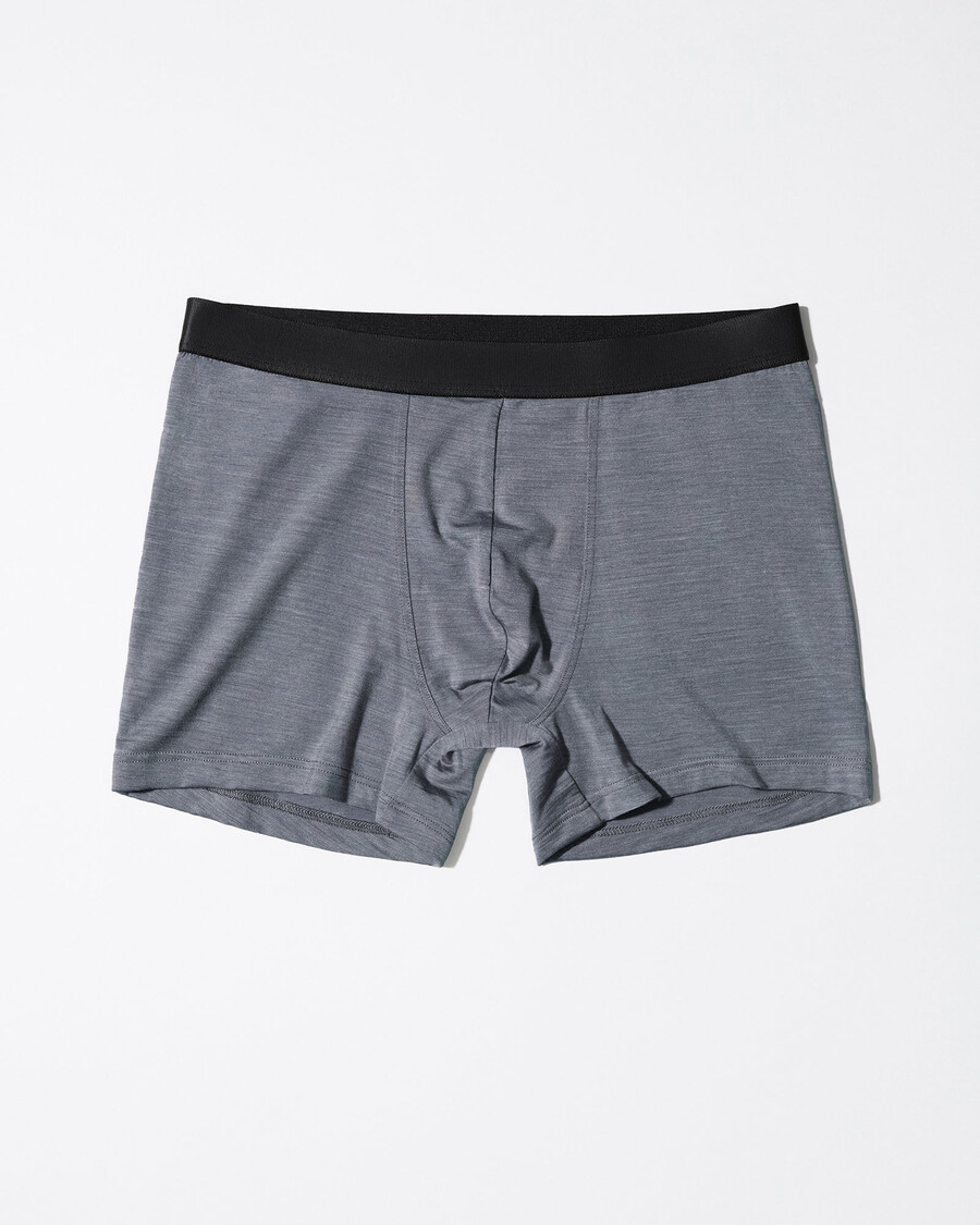 3 × herrboxershorts i merinoblandning i gråmelerad färg handla nu — cdlp