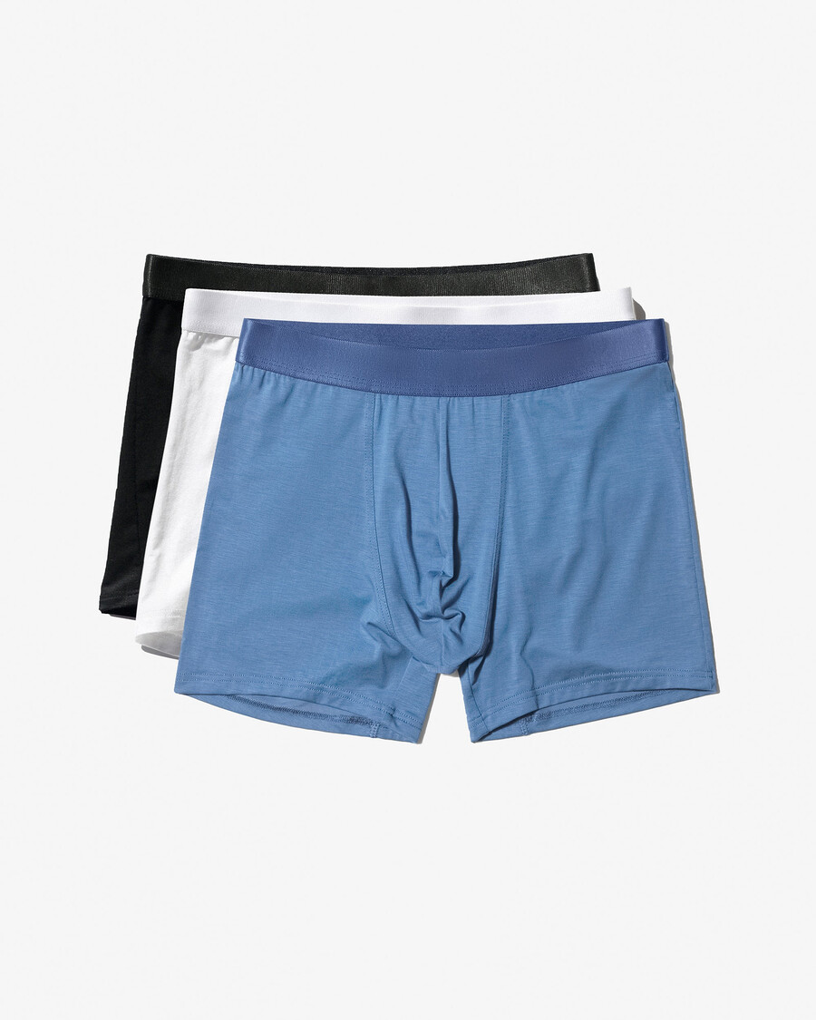 3 × herrboxershorts i svart vitt azurblått handla nu — cdlp