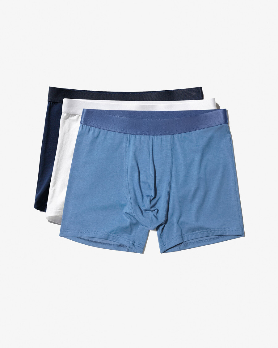 3 × herrboxershorts i vitt mörkblått azurblått handla nu — cdlp