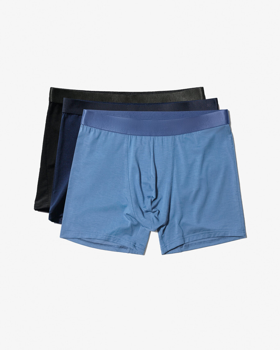 6 × herrboxershorts i svart mörk marinblått azurblått handla nu — cdlp