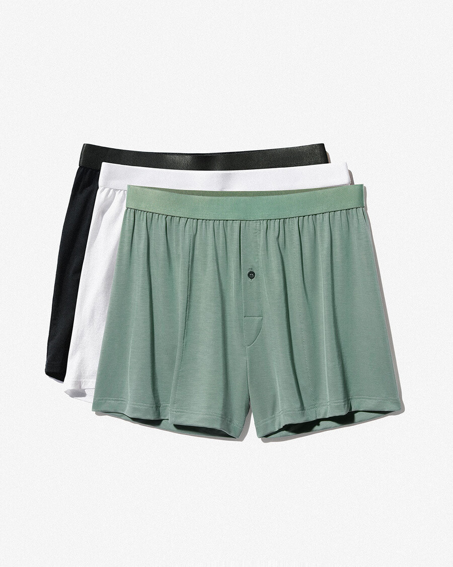 3 × herrboxershorts i svart vitt salvia handla nu — cdlp
