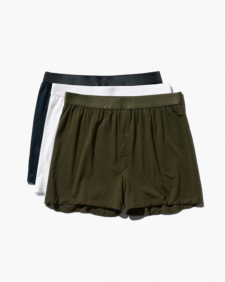 × herrboxershorts i vitt olivgrönt mörkblått handla nu — cdlp