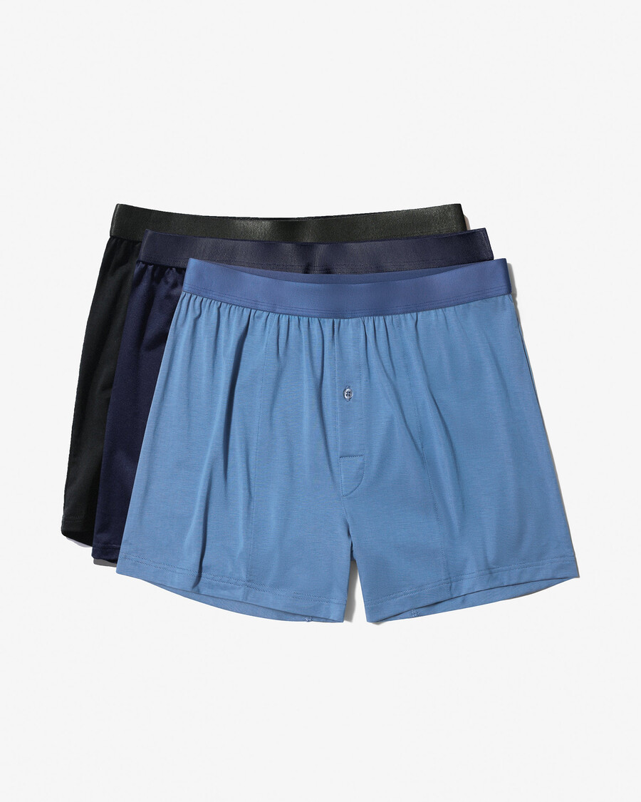 6 × herrboxershorts i svart mörk marinblått azurblått handla nu — cdlp