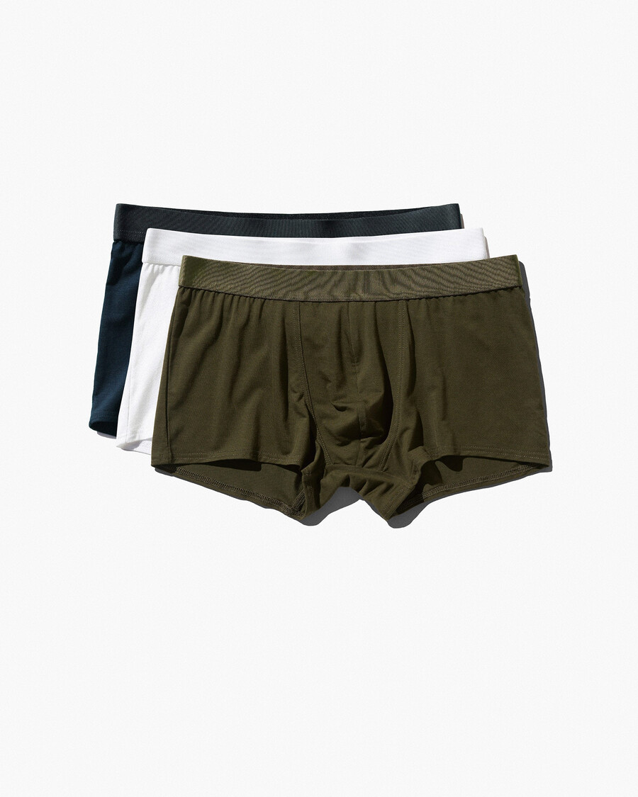 3 × herrboxershorts i vitt olivgrönt mörkblått handla nu — cdlp