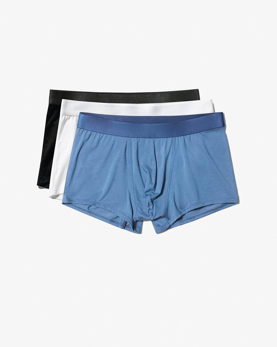3 × herrboxershorts i vitt mörkblått azurblått handla nu — cdlp
