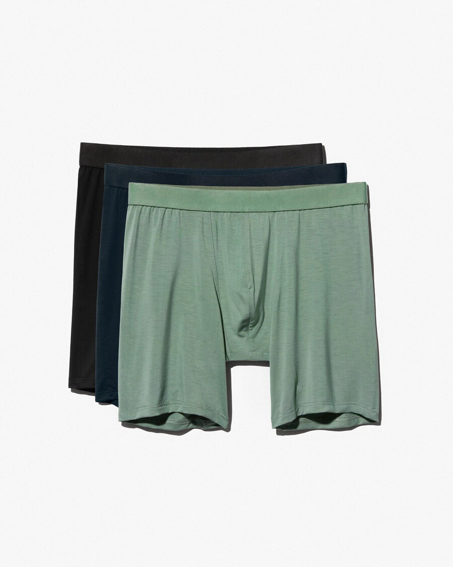 3 × herrboxershorts långa i svart mörk marinblå salvia handla nu — cdlp