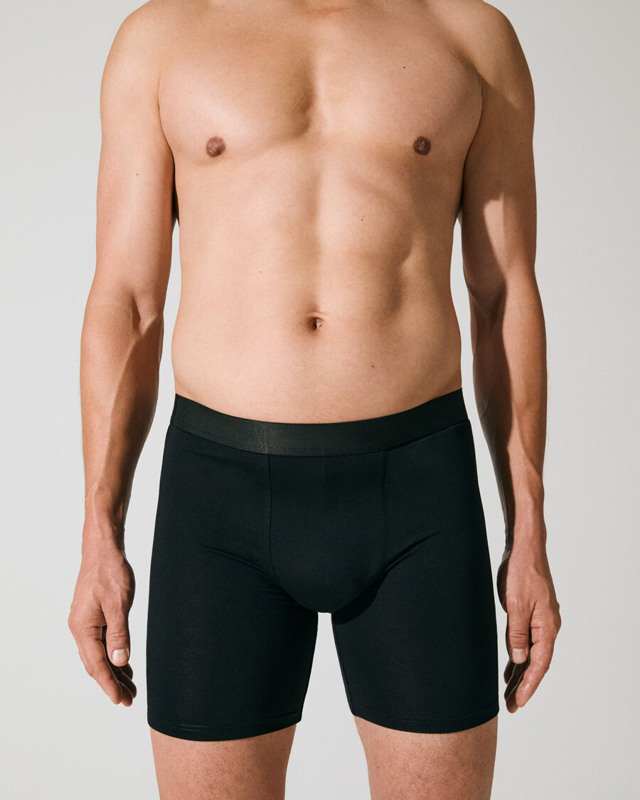 3 × herrboxershorts långa i svart mörk marinblå salvia handla nu — cdlp