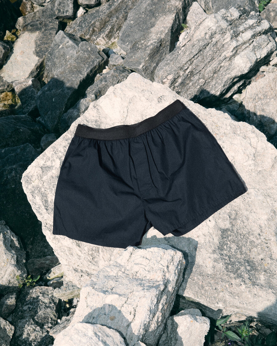 herrboxershorts i klassisk bomull i marinblått handla nu — cdlp