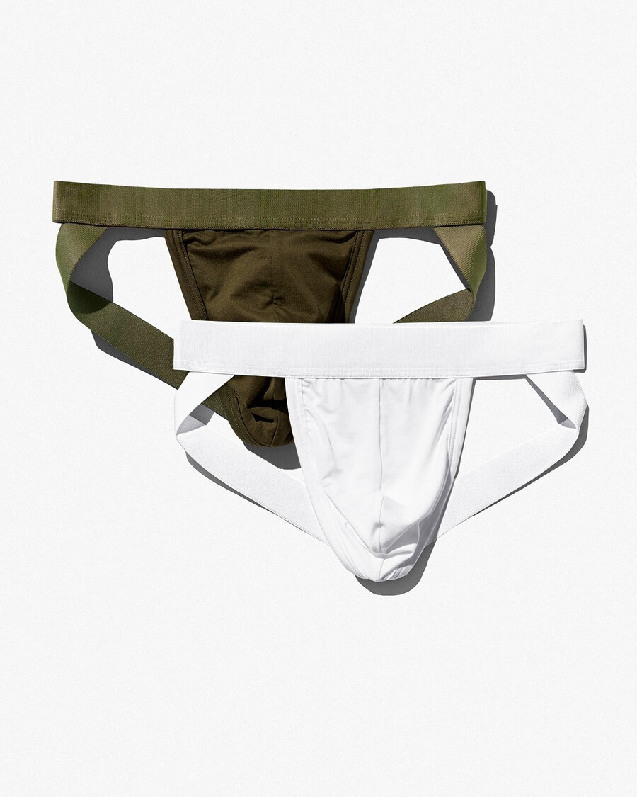 2 x herr jockstraps i vitt olivgrönt handla nu — cdlp