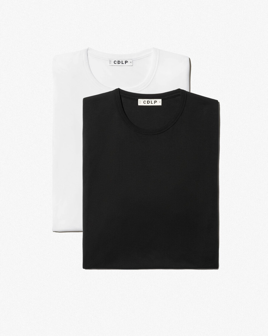 2 x herr lättvikts-t-shirt i svart vit shoppa — cdlp