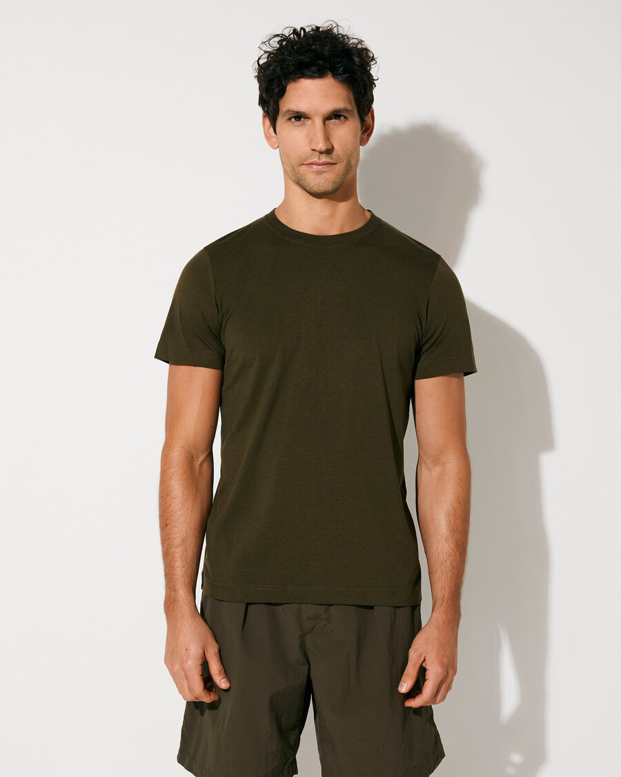 3 x herr mellanvikts-t-shirt i olivgrön handla nu — cdlp