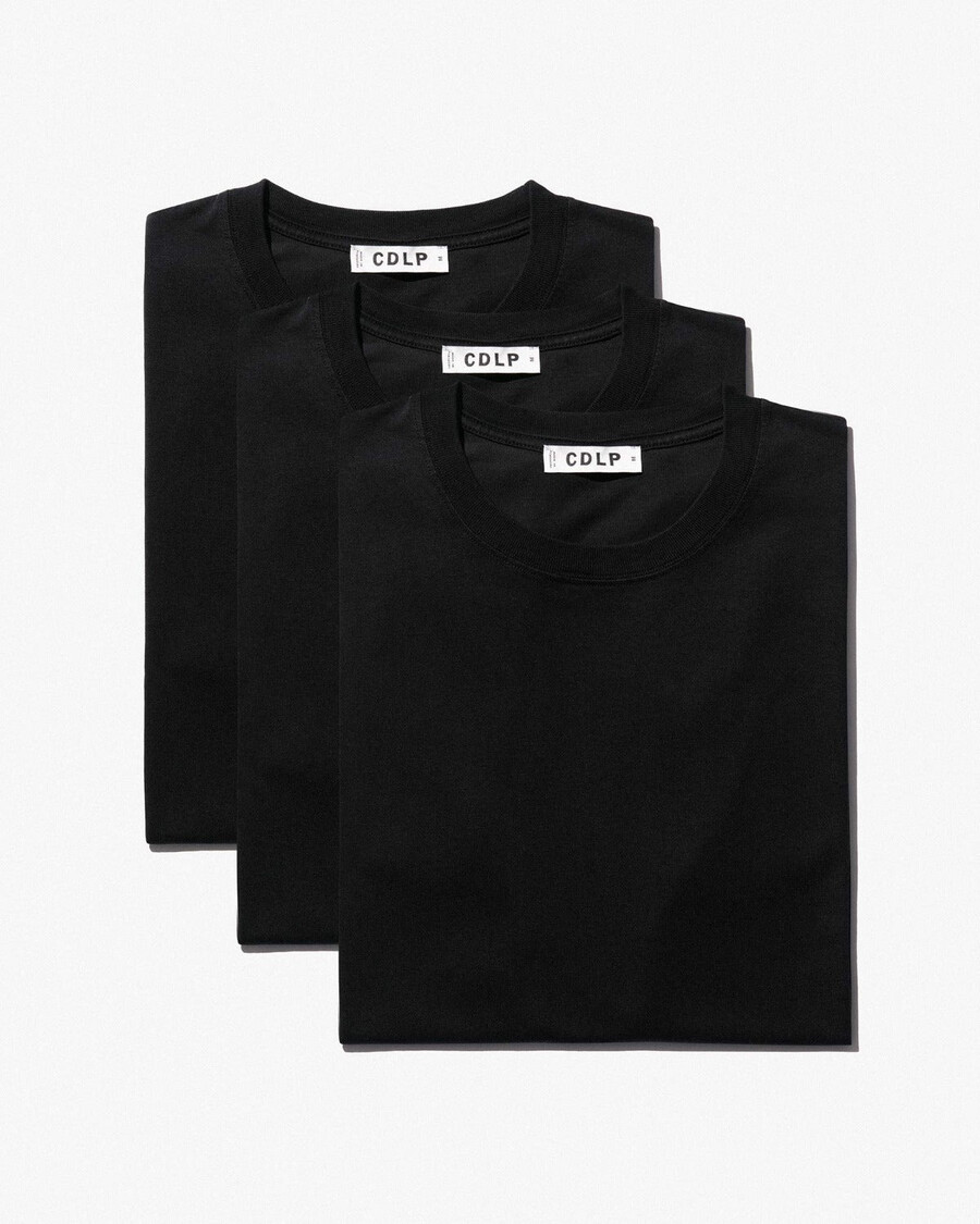 3 × herr mellanvikts-t-shirt i svart handla nu — cdlp