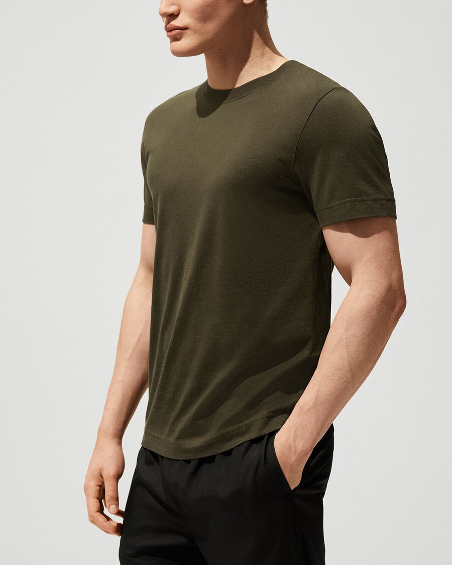 × herr mellanvikts-t-shirt i svart vitt olivgrönt handla — cdlp