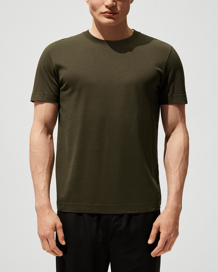 × herr mellanvikts-t-shirt i svart vitt olivgrönt handla — cdlp