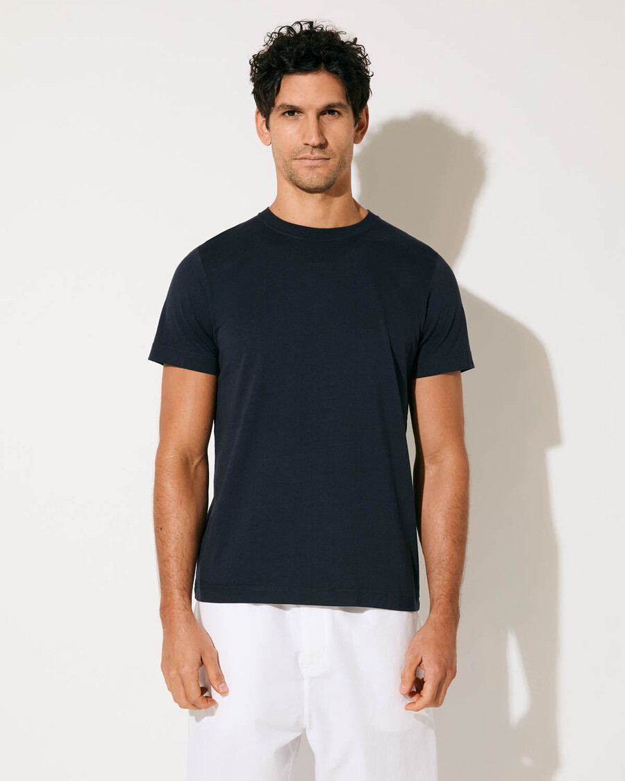 2 x herr mellanvikts-t-shirt i vit mörk marinblå shoppa—cdlp