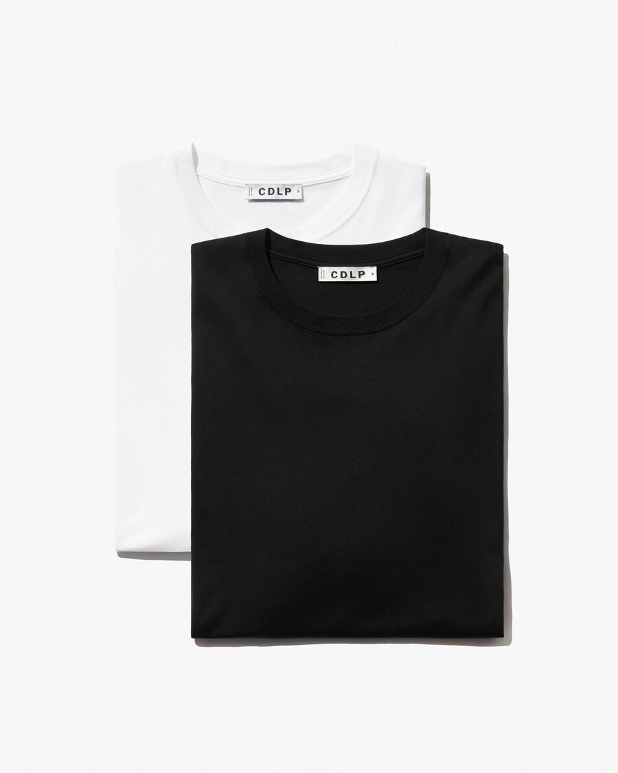 2 x herr mellanvikts-t-shirt i svart vit shoppa—cdlp