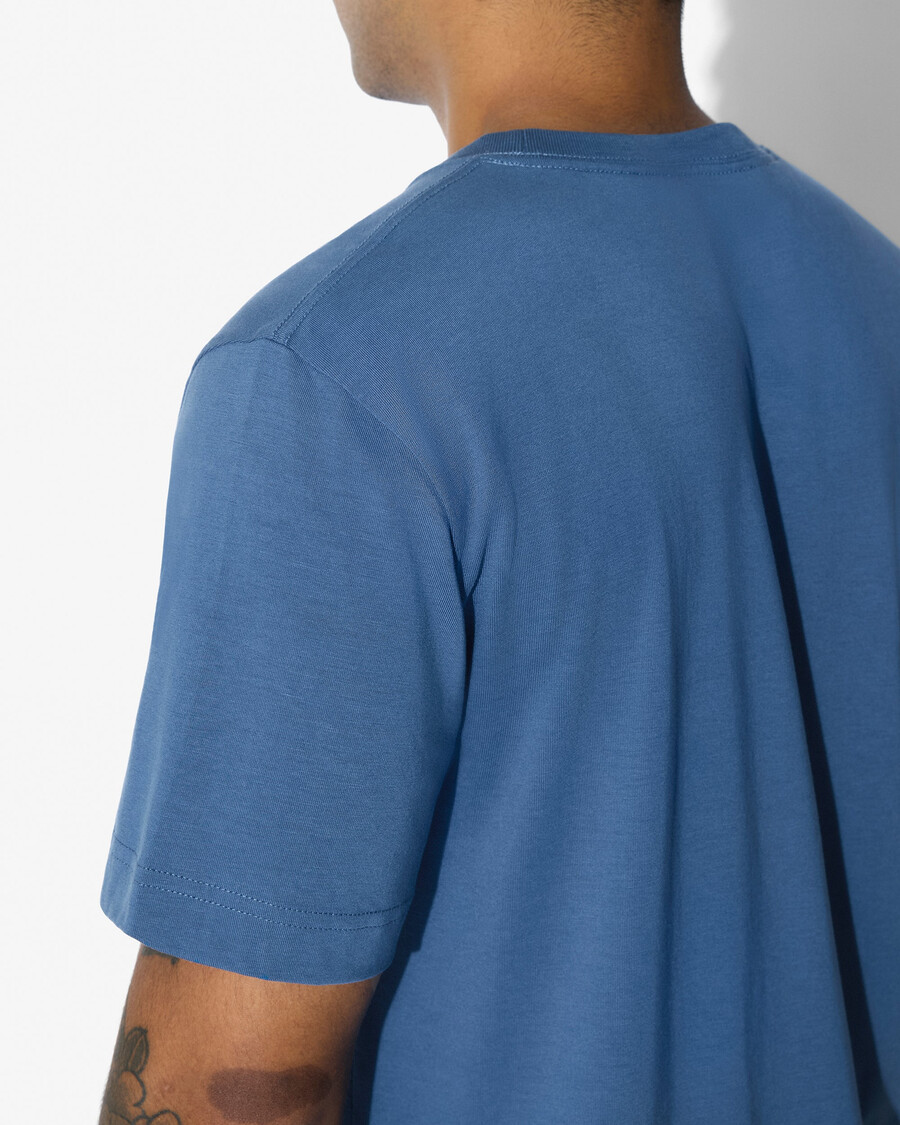 2 x herr mellanvikts-t-shirt i vit azurblå shoppa—cdlp