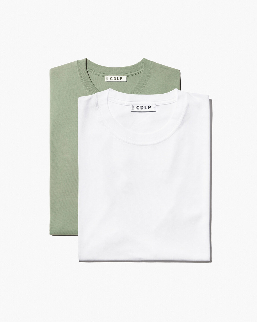 2 x herr mellanvikts-t-shirt i vit salvia shoppa—cdlp