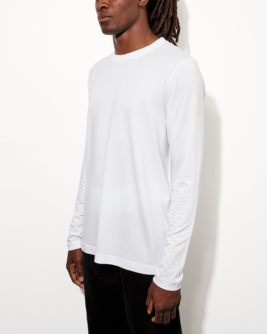x herr mellanvikt långärmad t-shirt i vitt shoppa—cdlp