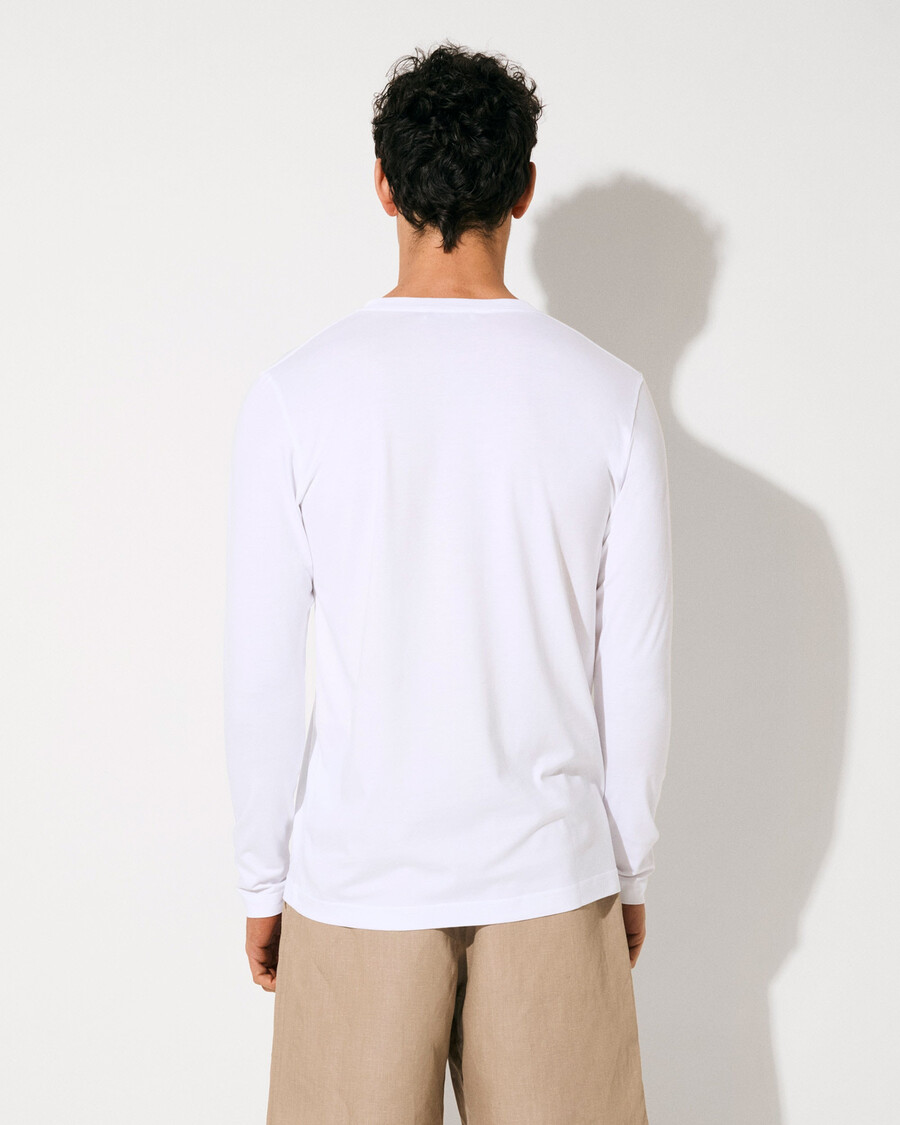 2 x herr mellanvikt långärmad t-shirt i vit mörk marinblå shoppa—cdlp