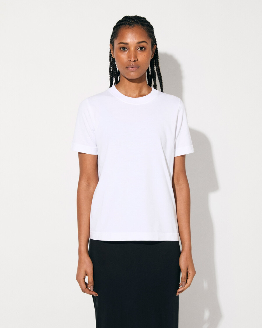 2 x dam mellanvikts-t-shirt i vitt svart handla — cdlp