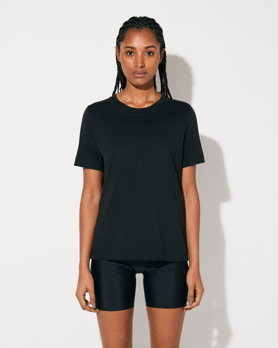 2 x dam mellanvikts-t-shirt i vitt svart handla — cdlp