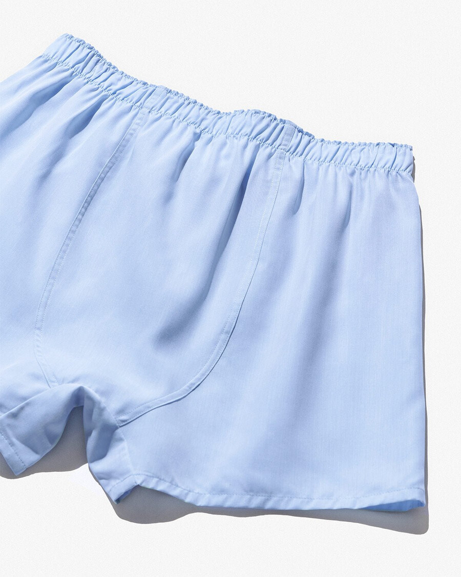 herrvävda boxershorts klassiska i himmelsblått shoppa — cdlp