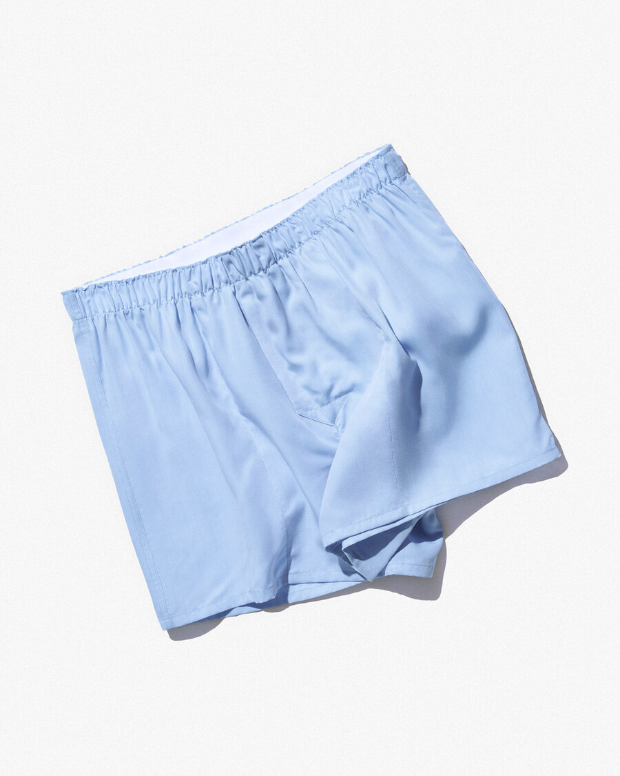 herrvävda boxershorts klassiska i himmelsblått shoppa — cdlp