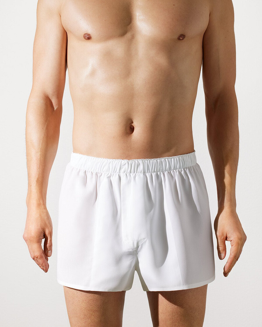 3 x herrvävda boxershorts slim i vitt handla nu — cdlp