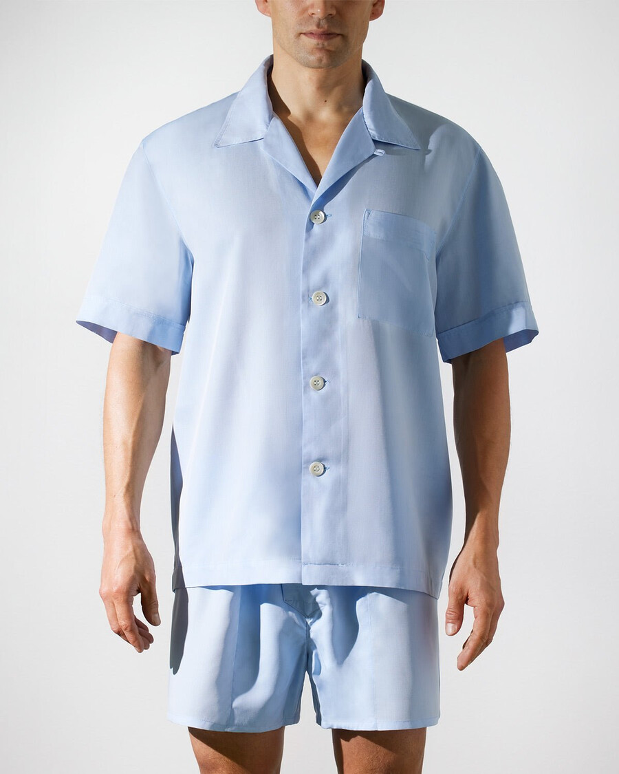 herrvävda boxershorts slim i himmelsblått handla nu — cdlp