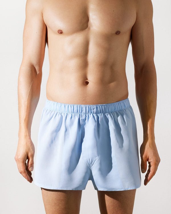 herrvävda boxershorts slim i himmelsblått handla nu — cdlp