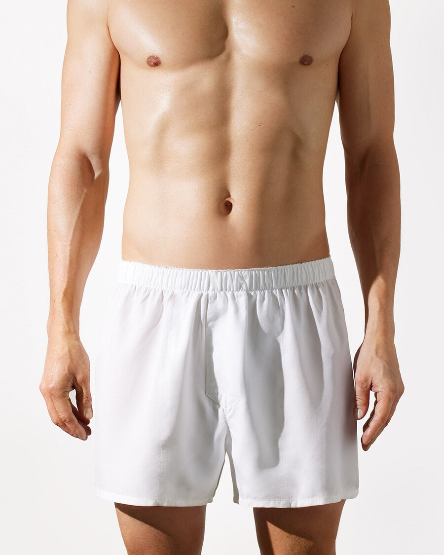 herrvävda boxershorts klassiska i vitt handla nu — cdlp